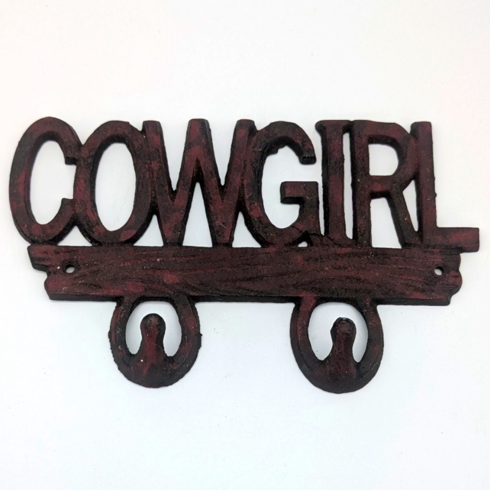 Rustic Cast Iron Cowgirl Wall Decor